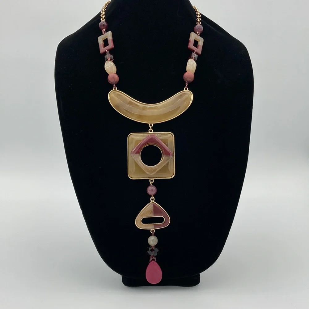 Chico's Multicolored Beaded Bib Necklace